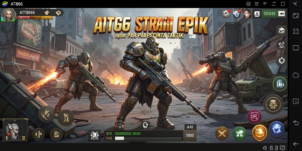 Screenshot AT866 menampilkan aksi pertempuran strategi yang mendebarkan.