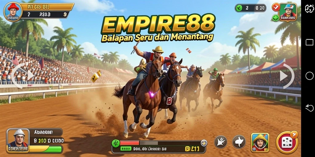 Screenshot gameplay EMPIRE88 menampilkan balapan mendebarkan di lintasan.