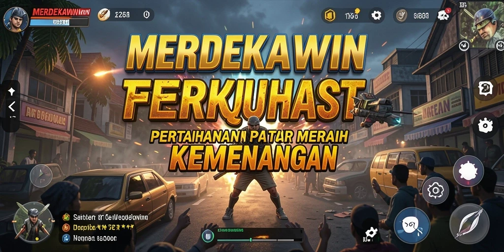 Tampilan screenshot permainan MERDEKAWIN memperlihatkan strategi Tower Defense yang mendebarkan.