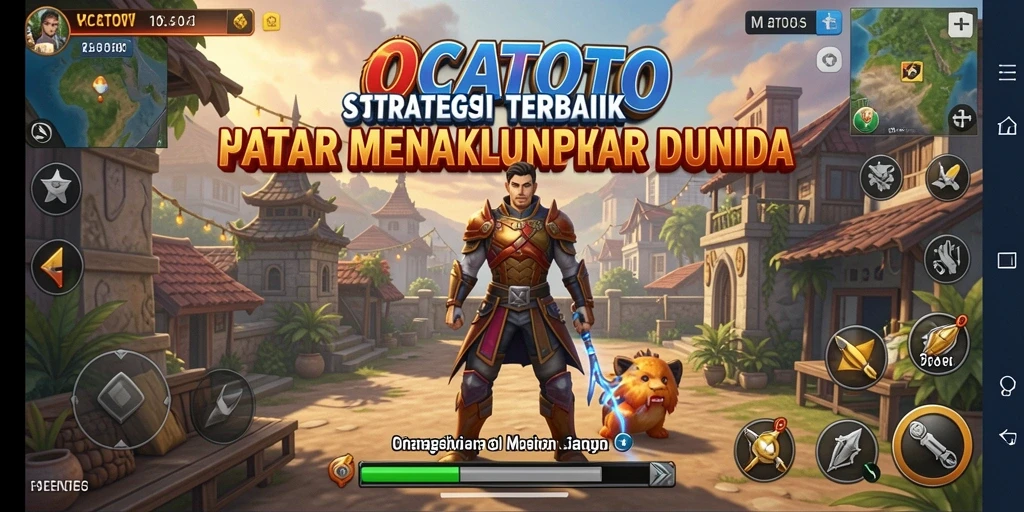 Screenshot gameplay OCATOTO menampilkan aksi pertempuran strategi yang mendebarkan.