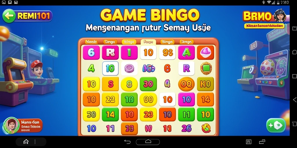 Screenshot gameplay REMI101 yang menunjukkan suasana Bingo yang seru.