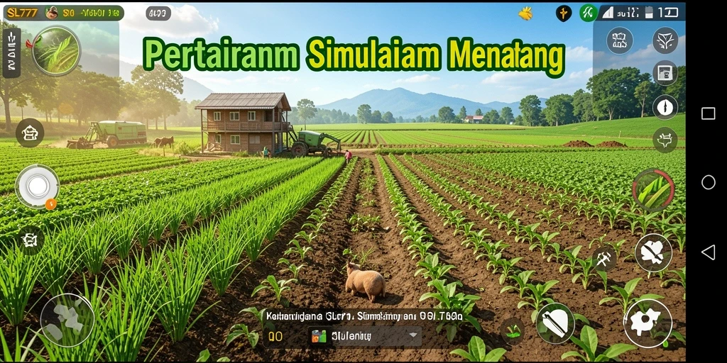 Tampilan gameplay SL777 yang menggambarkan aktivitas pertanian yang seru.