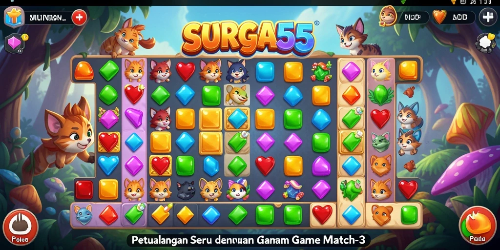 Tampilan gameplay seru dalam SURGA55 dengan grafis yang colorful.