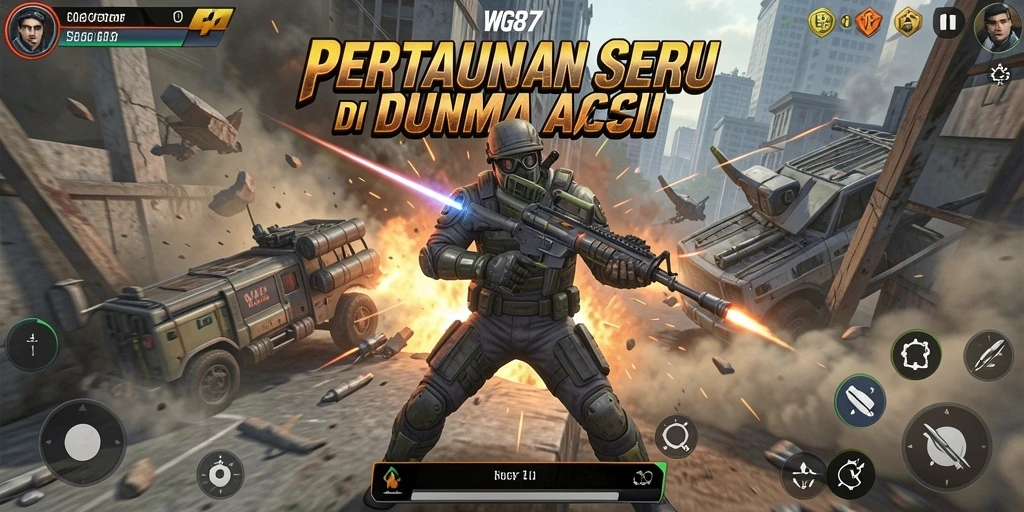 Tampilan gameplay spektakuler dari WG87 dengan aksi yang intens.