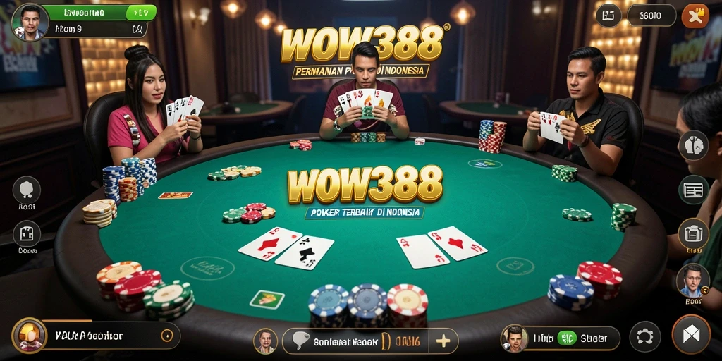 Tampilan permainan poker WOW388 dengan grafik menarik dan gameplay interaktif.